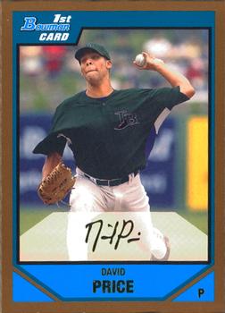 2007 Bowman Draft Picks & Prospects - Prospects Gold #BDPP55 David Price Front