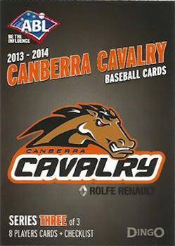 2013-14 Dingo Australian Baseball League #NNO Canberra Cavalry Series 3 Checklist Front
