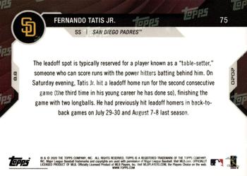 2020 Topps Now #75 Fernando Tatis Jr. Back