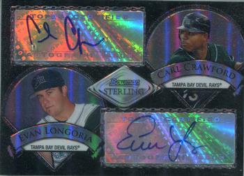 2007 Bowman Sterling - Dual Autographs Black Refractors #BSDA-LC Evan Longoria / Carl Crawford Front