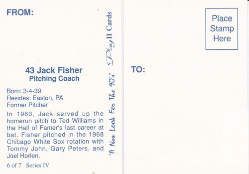 1990 Play II Columbia Mets Postcards #6 Series IV Jack Fisher Back