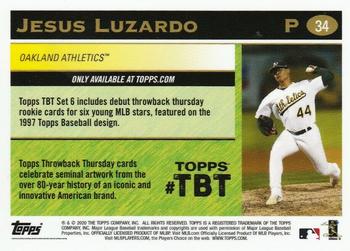 2020 Topps Throwback Thursday #34 Jesus Luzardo Back