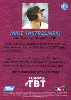 2020 Topps Throwback Thursday #214 Mike Yastrzemski Back