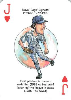 2018 Hero Decks New York Yankees Baseball Heroes Playing Cards (11th Edition) #J♥ Dave Righetti Front