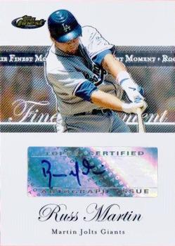 2007 Finest - Rookie Finest Moments Autographs #RFMA-RM Russell Martin Front