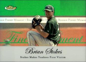 2007 Finest - Rookie Finest Moments Green Refractors #RFM-JST Brian Stokes Front