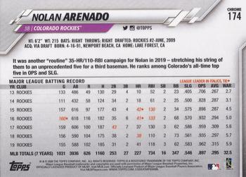 2020 Topps Chrome #174 Nolan Arenado Back