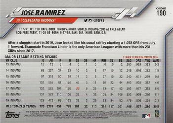 2020 Topps Chrome #190 Jose Ramirez Back