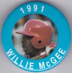 1991 MLBPA Baseball Buttons #NNO Willie McGee Front
