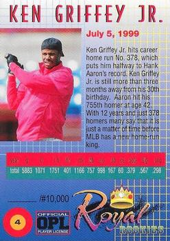 2000 Royal Rookies - Ken Griffey Jr. Royal Rookies Gold #4 Ken Griffey Jr. Back