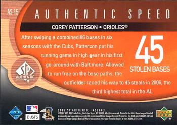 2007 SP Authentic - Authentic Speed #AS-15 Corey Patterson Back
