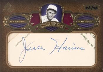 2007 SP Legendary Cuts - Legendary Cut Signatures #JH Jesse Haines Front