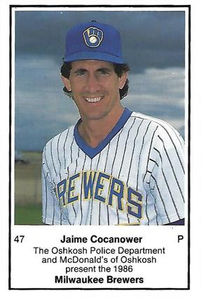 1986 Milwaukee Brewers Police - Oshkosh Police Department and McDonald's of Oshkosh #NNO Jaime Cocanower Front