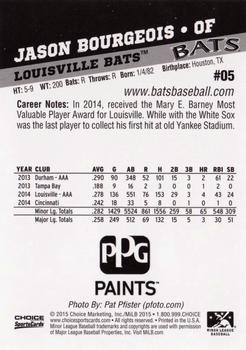 2015 Choice Louisville Bats #05 Jason Bourgeois Back