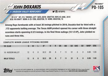 2020 Topps Pro Debut #PD-105 John Doxakis Back