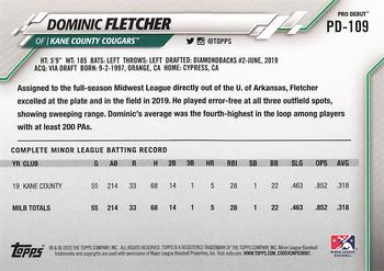 2020 Topps Pro Debut #PD-109 Dominic Fletcher Back