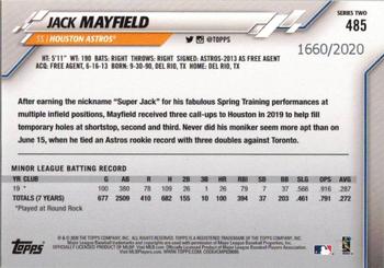 2020 Topps - Gold #485 Jack Mayfield Back