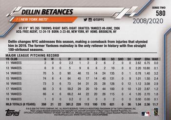 2020 Topps - Gold #580 Dellin Betances Back