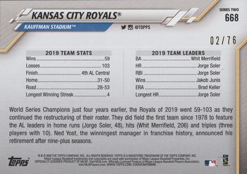 2020 Topps - Independence Day #668 Kansas City Royals Back
