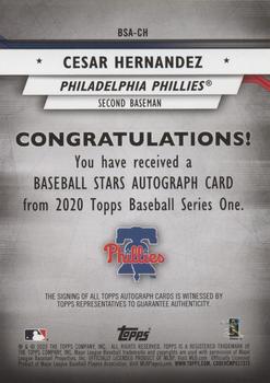2020 Topps - Baseball Stars Autographs #BSA-CH Cesar Hernandez Back