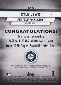 2020 Topps - Baseball Stars Autographs #BSA-KL Kyle Lewis Back