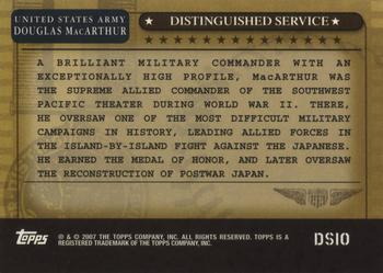 2007 Topps - Distinguished Service #DS10 Douglas MacArthur Back