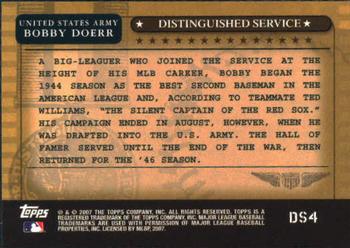 2007 Topps - Distinguished Service #DS4 Bobby Doerr Back