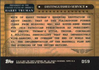 2007 Topps - Distinguished Service #DS9 Harry Truman Back