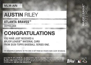 2020 Topps - Major League Material Relics #MLM-ARI Austin Riley Back