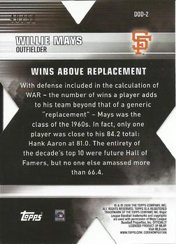 2020 Topps - Decade of Dominance Gold #DOD-2 Willie Mays Back