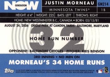 2007 Topps - Generation Now #GN214 Justin Morneau Back