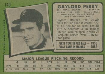 2020 Topps Heritage - 50th Anniversary Buybacks #140 Gaylord Perry Back
