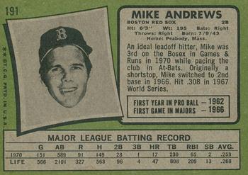 2020 Topps Heritage - 50th Anniversary Buybacks #191 Mike Andrews Back