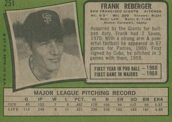 2020 Topps Heritage - 50th Anniversary Buybacks #251 Frank Reberger Back