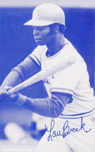 1980 Exhibit - Blue #NNO Lou Brock Front