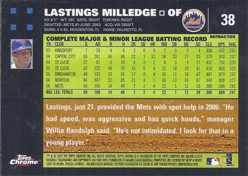 2007 Topps Chrome - Refractors #38 Lastings Milledge Back