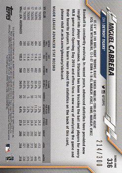 2020 Topps - Advanced Stat #336 Miguel Cabrera Back