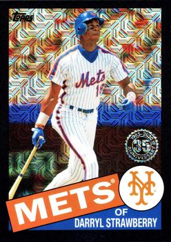 2020 Topps - 1985 Topps Baseball 35th Anniversary Chrome Silver Pack Black Refractor (Series One) #85C-24 Darryl Strawberry Front