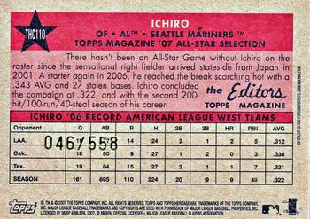 2007 Topps Heritage - Chrome Refractors #THC110 Ichiro Suzuki Back