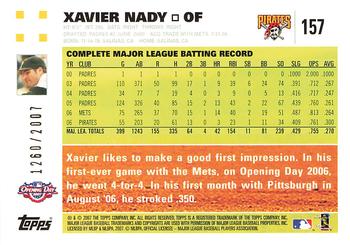 2007 Topps Opening Day - Gold #157 Xavier Nady Back