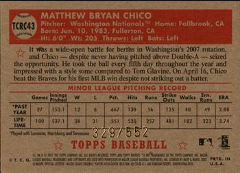 2007 Topps Rookie 1952 Edition - Chrome Refractors #TCRC43 Matt Chico Back