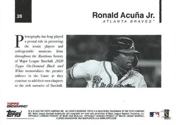 2020 Topps On-Demand Set 4: MLB Black & White #28 Ronald Acuna Jr. Back