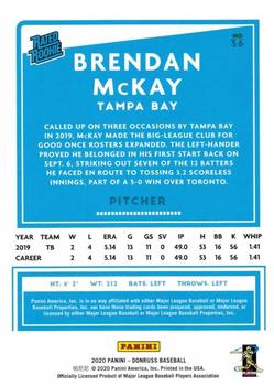 2020 Donruss - Yellow #36 Brendan McKay Back