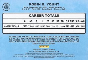 2020 Donruss - Artist Proof #233 Robin Yount Back