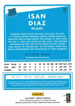 2020 Donruss - Press Proof #48 Isan Diaz Back