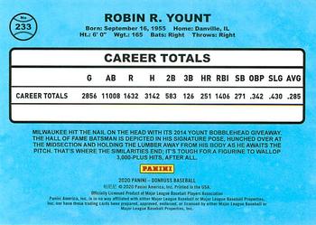 2020 Donruss - Holo Pink #233 Robin Yount Back