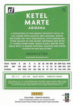 2020 Donruss - Career Stat Line #78 Ketel Marte Back