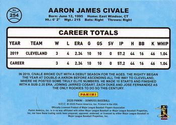 2020 Donruss - Look At This Emoji #254 Aaron Civale Back