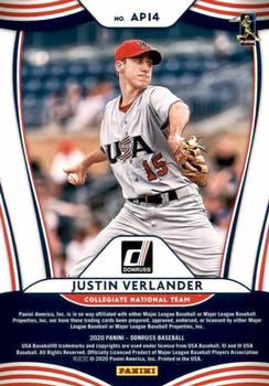 2020 Donruss - American Pride Vector #AP14 Burl Carraway / Justin Verlander Back