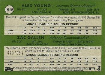 2020 Topps Heritage - Chrome Exclusives #THC-93 Alex Young / Zac Gallen Back